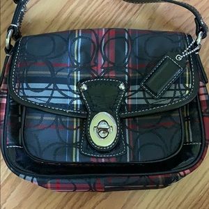 Coach Mini Tartan Plaid Penny Flap Purse